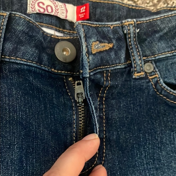 SO Kids' Dark Blue Denim Capri Shorts - Picture 2 of 8